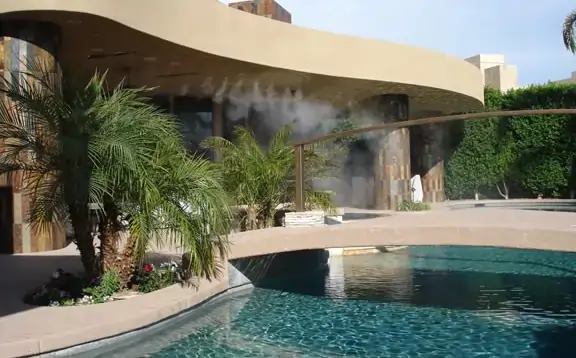 residential misting system poolside